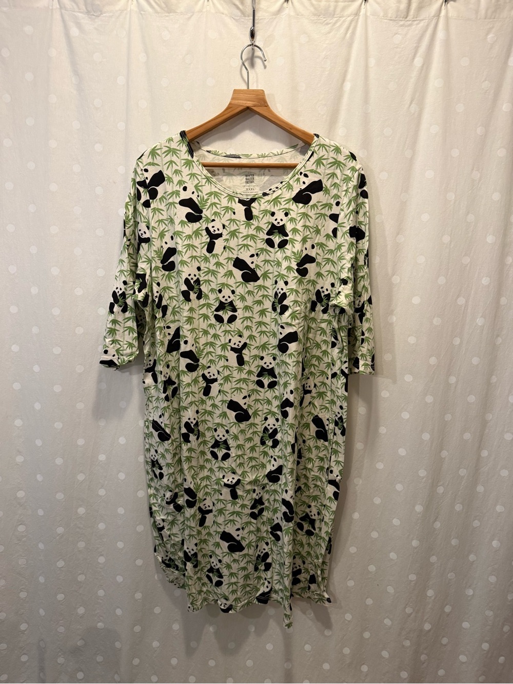 Panda Print Green Bamboo Cotton Helsinki Dress